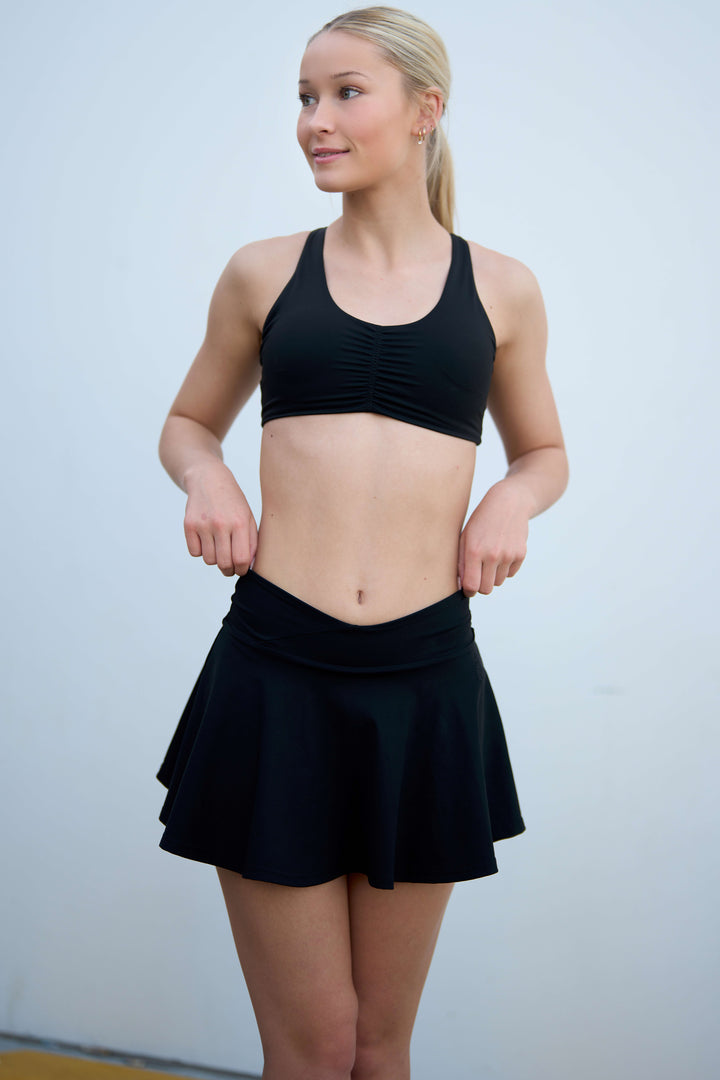 Cross-Over Skirt Black