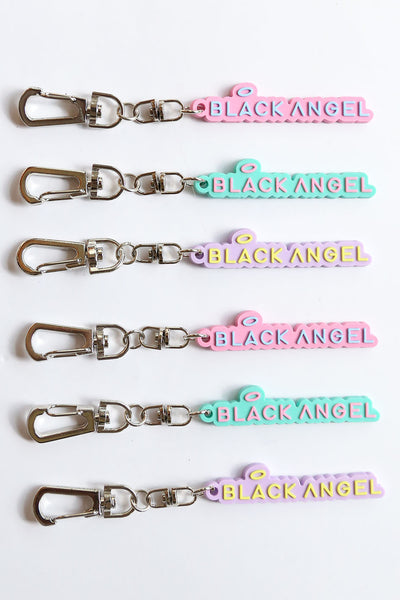 Black Angel Logo Keyring